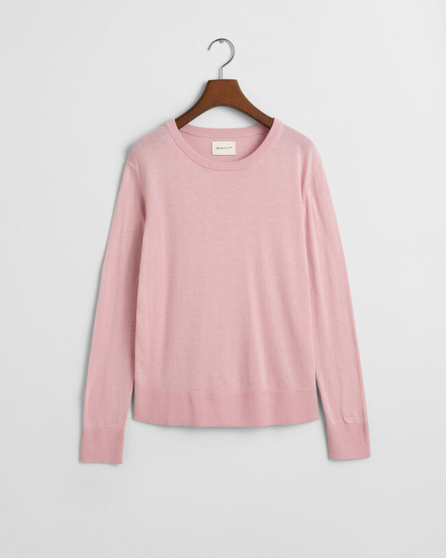 Pulover em malha fina com decote redondo