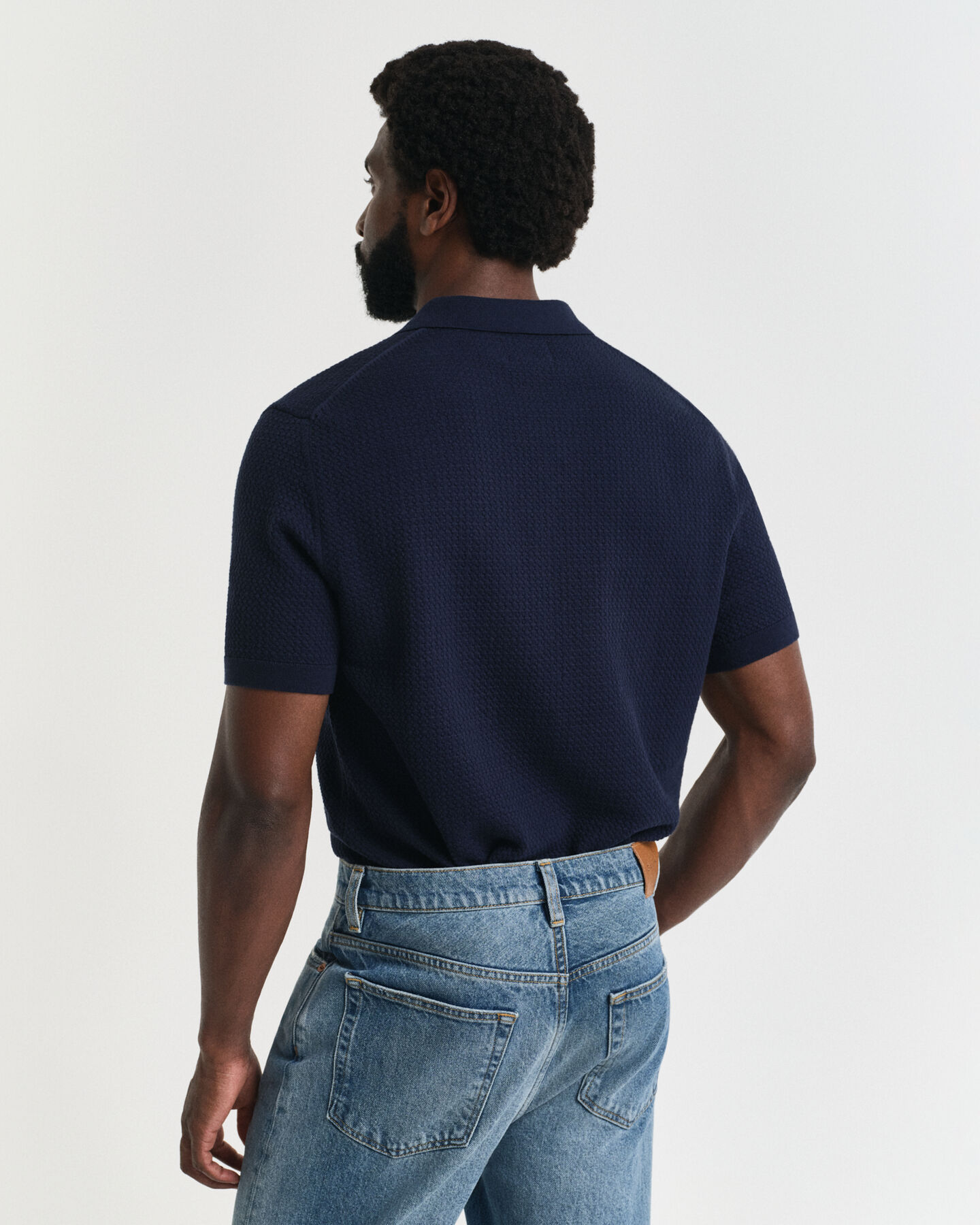 Polo em algodão Textured