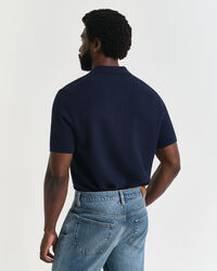 Polo em algodão Textured