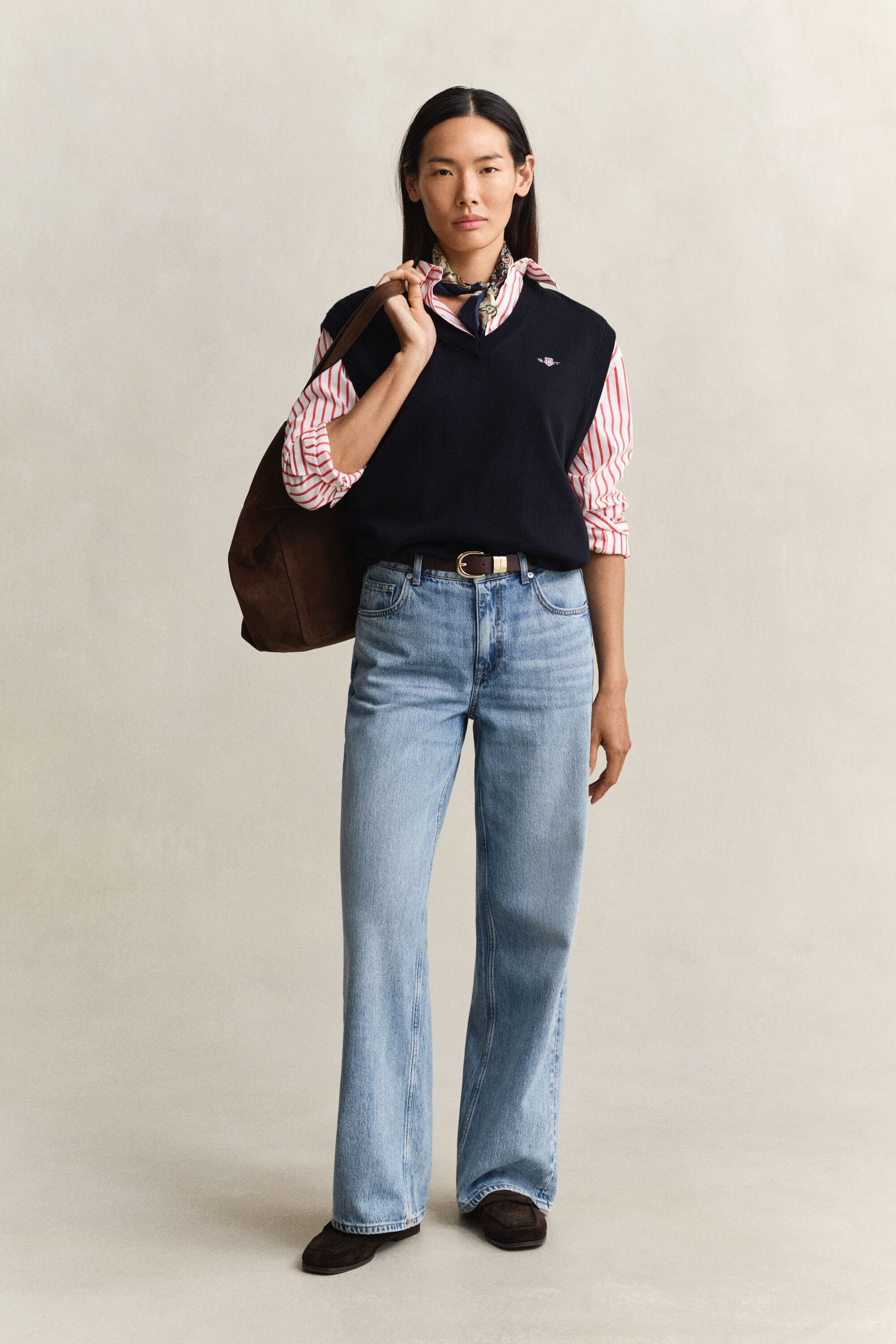 Camisa em popelina às riscas Classic relaxed fit