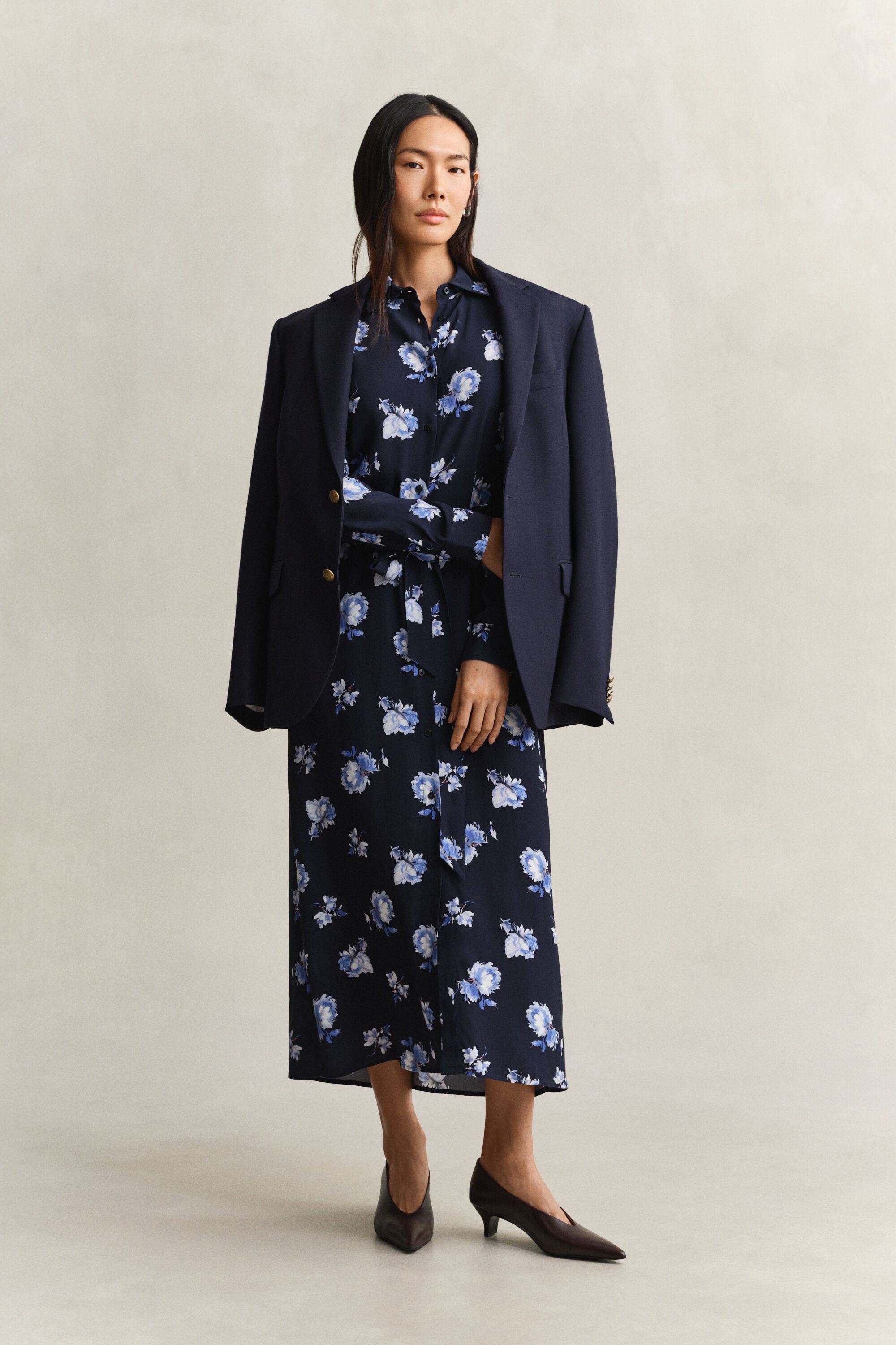 Vestido-camisa com estampado Floral