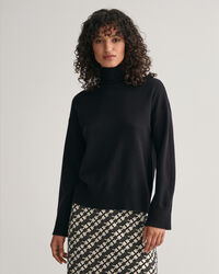 Camisola com gola estilo mao em l&atilde; extrafina