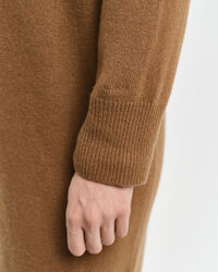 Vestido com gola alta Herringbone Detail