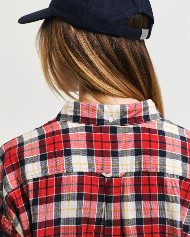 Camisa de flanela com padrão de xadrez relaxed fit