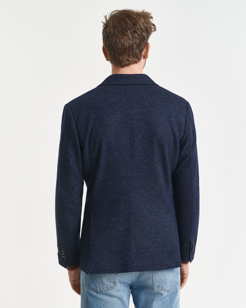 Blazer em jersey, algodão e lã com dois tons