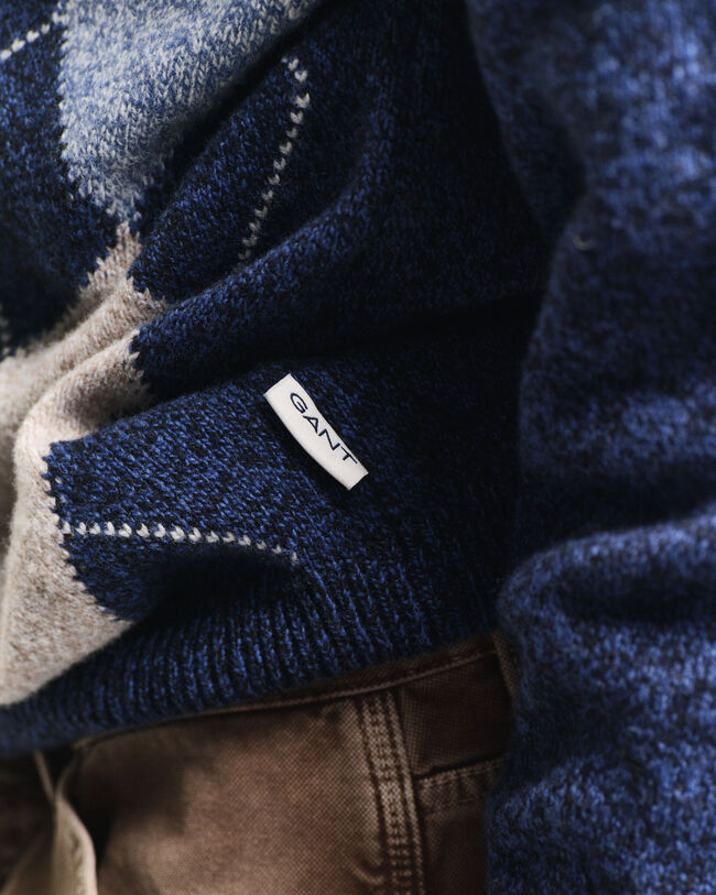 Camisola com decote redondo Argyle