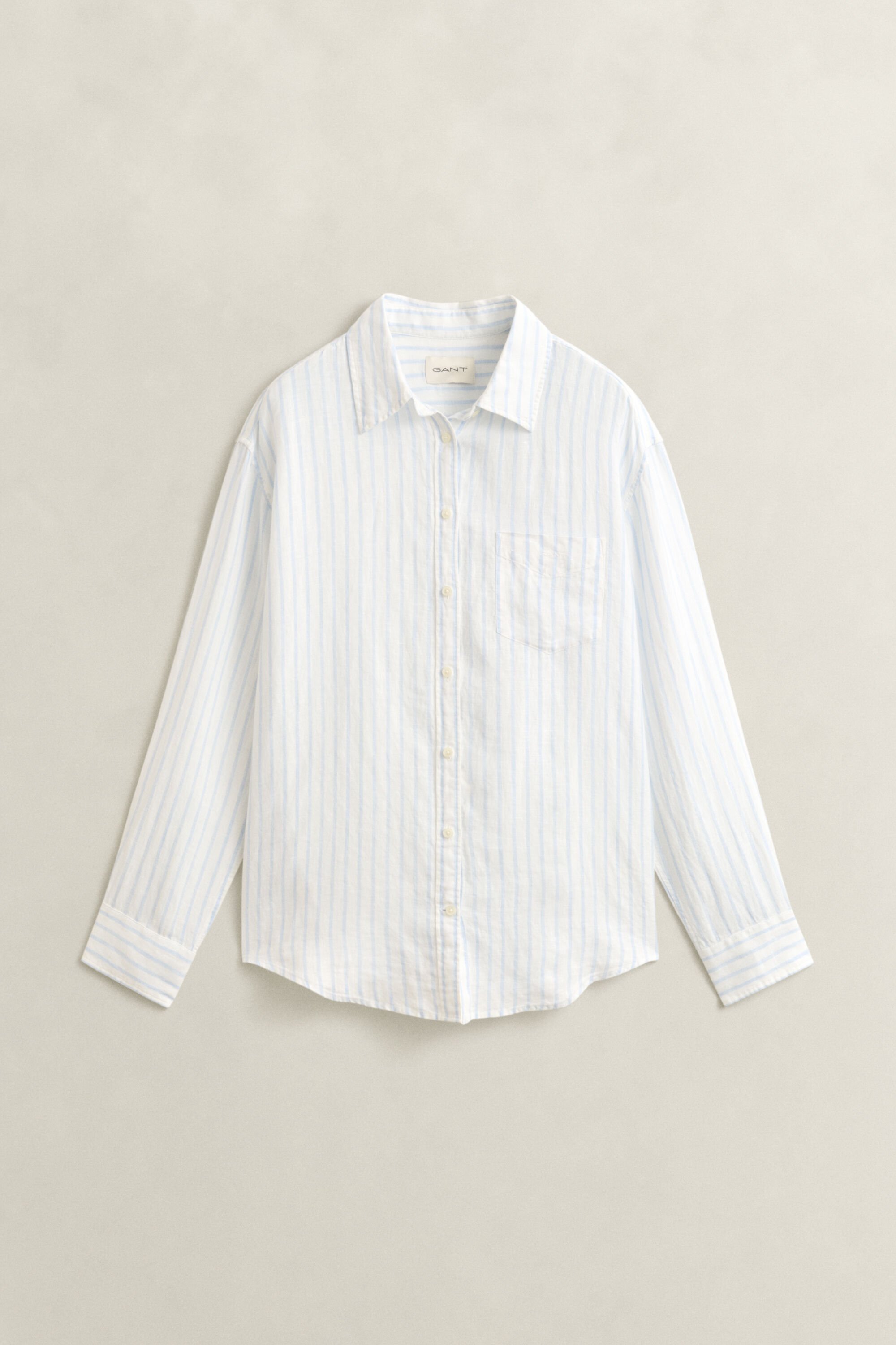 Camisa de linho às riscas relaxed fit