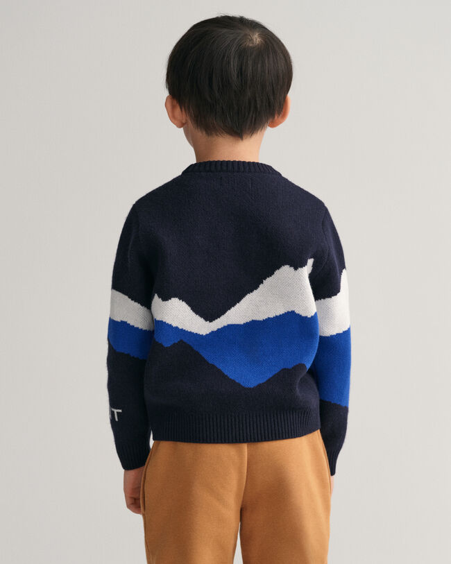 Sweatshirt com decote redondo em padr&atilde;o Jacquard Alpine Kids