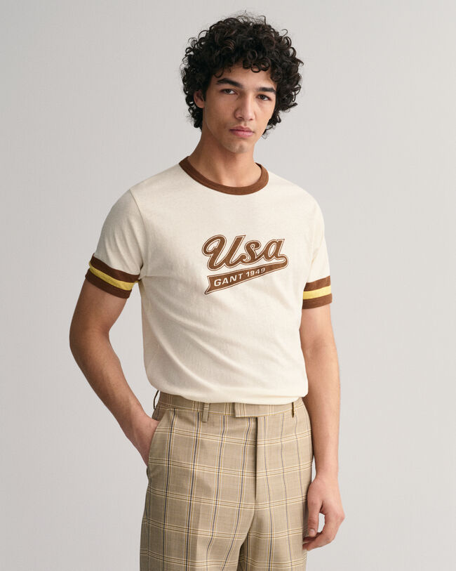 T-shirt GANT USA com riscas nas mangas