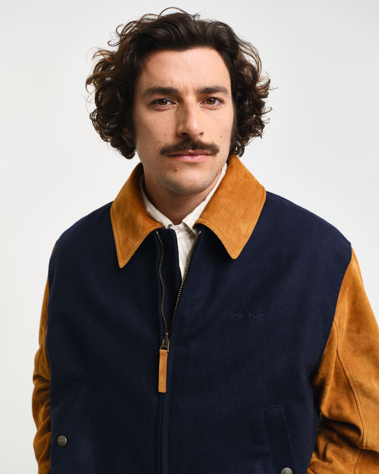 GANT Varsity Jacket em mistura de lã e camurça