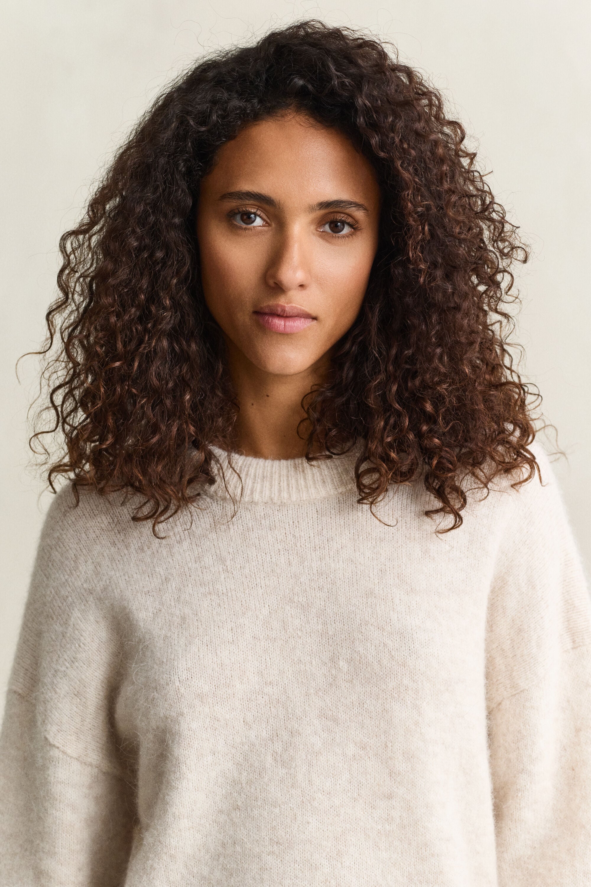 Camisola de malha em mistura de lã de alpaca