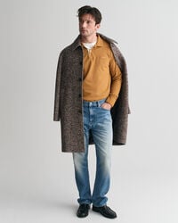 Polo de mangas compridas com colarinho texturizado