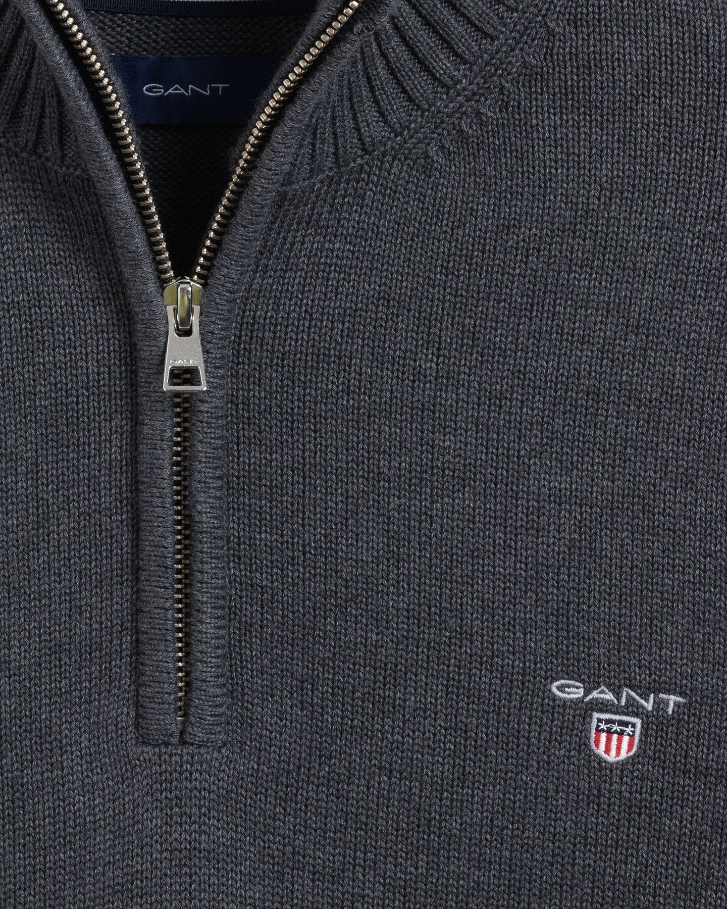 Pulover em algodão com meio fecho Casual