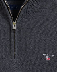 Pulover em algodão com meio fecho Casual