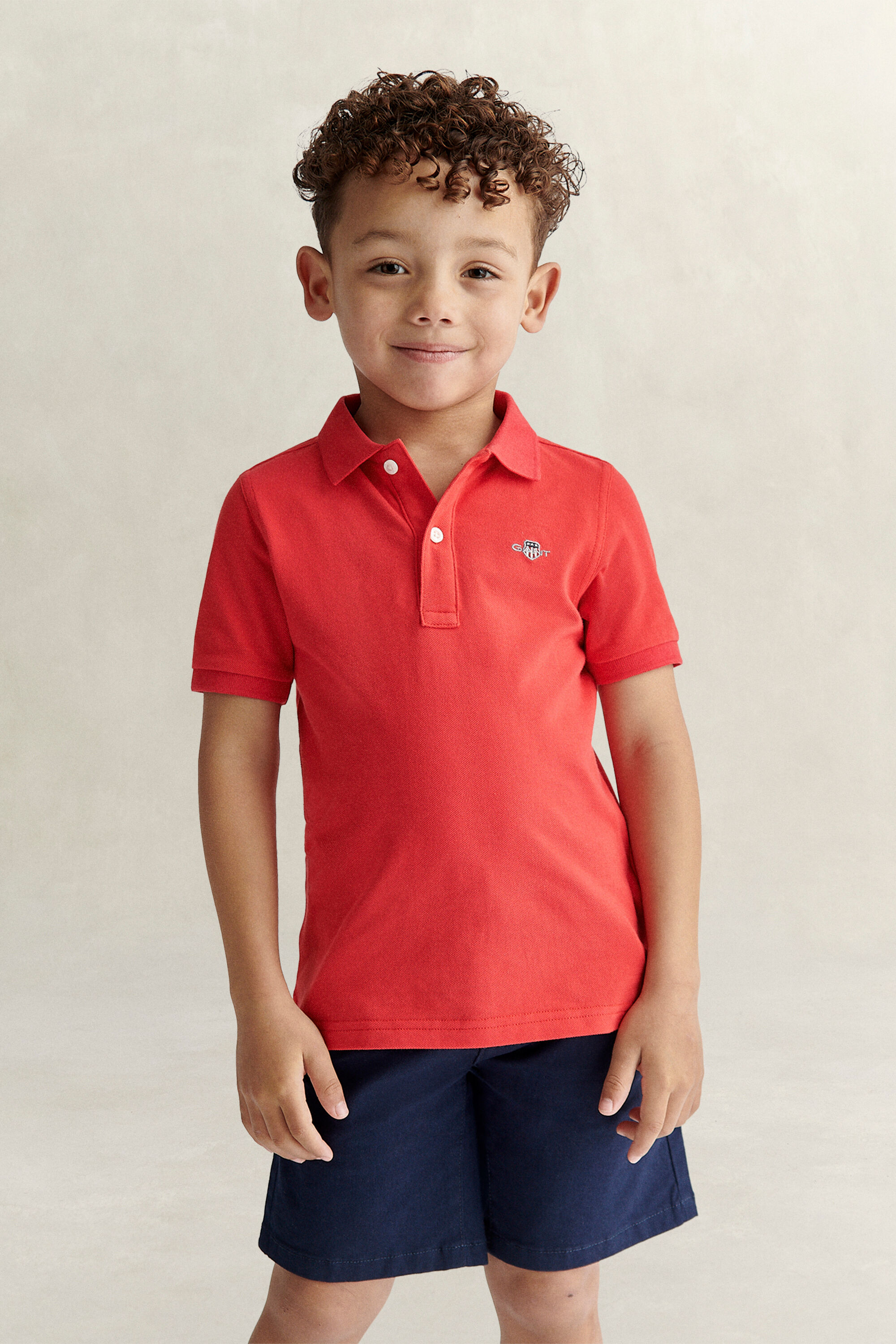 Polo em algodão piqué Shield Kids