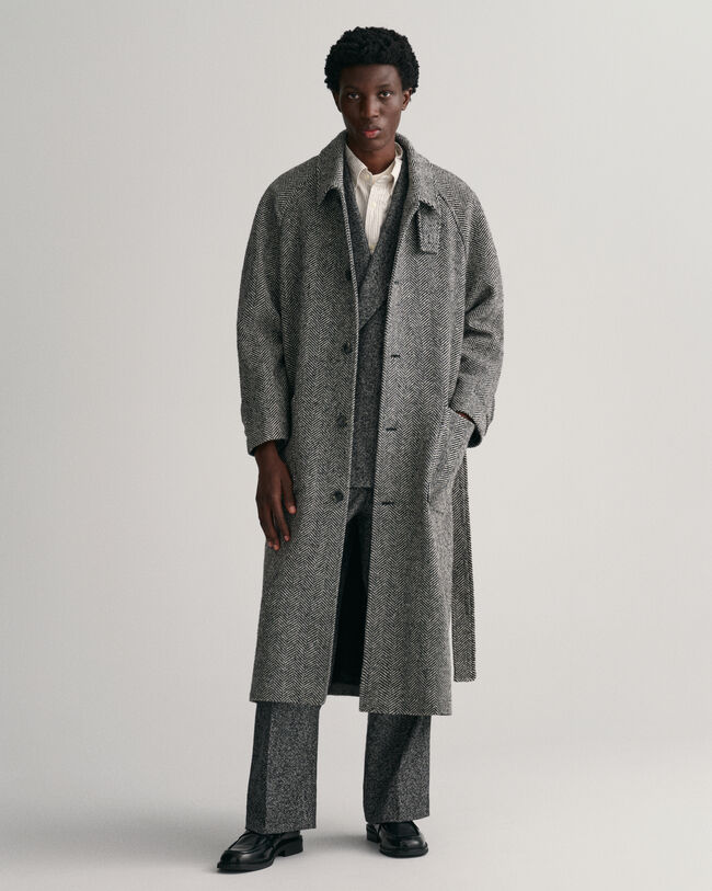 Sobretudo em lã Balmacaan