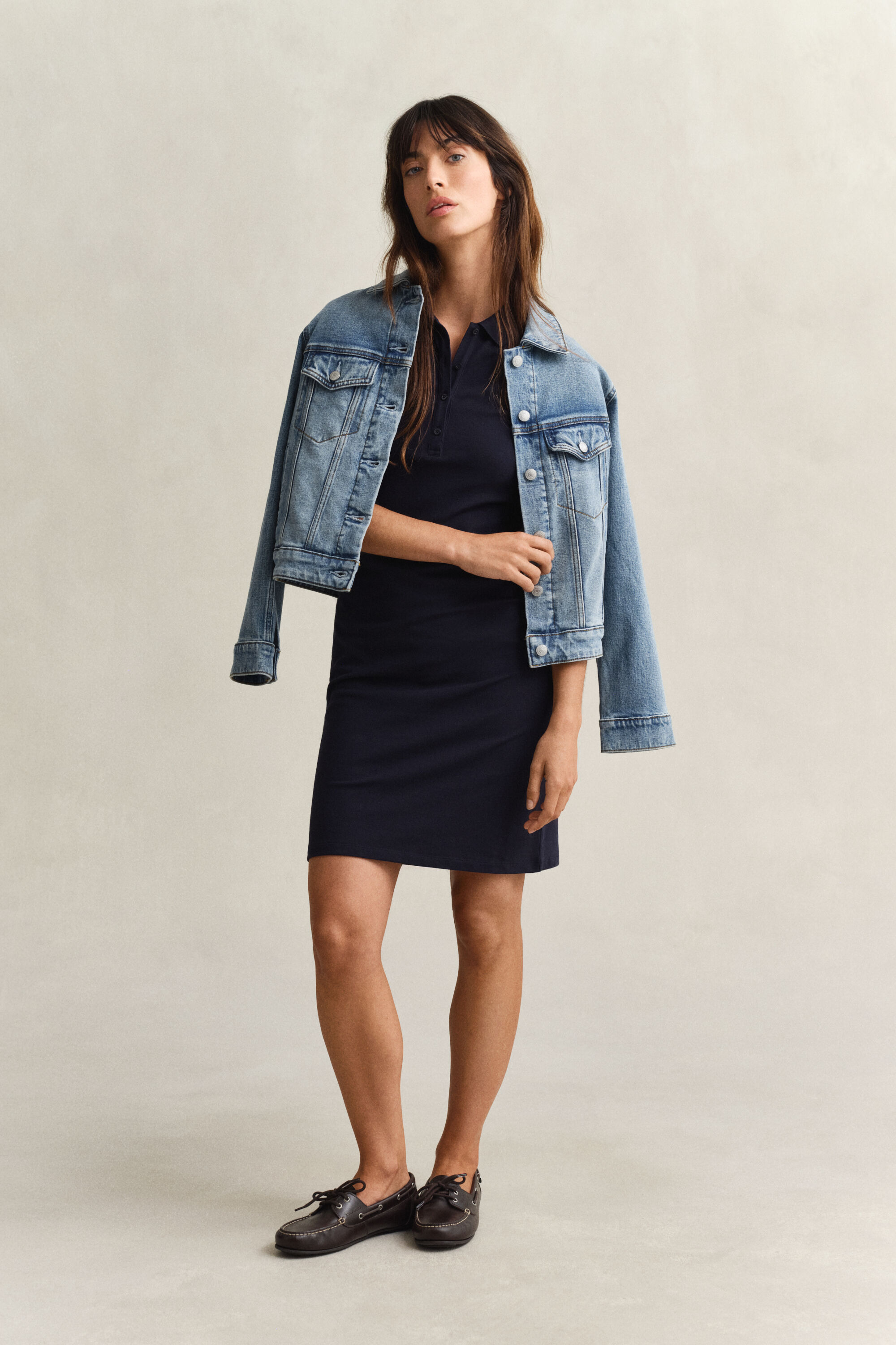 Vestido-polo em algodão piqué Shield