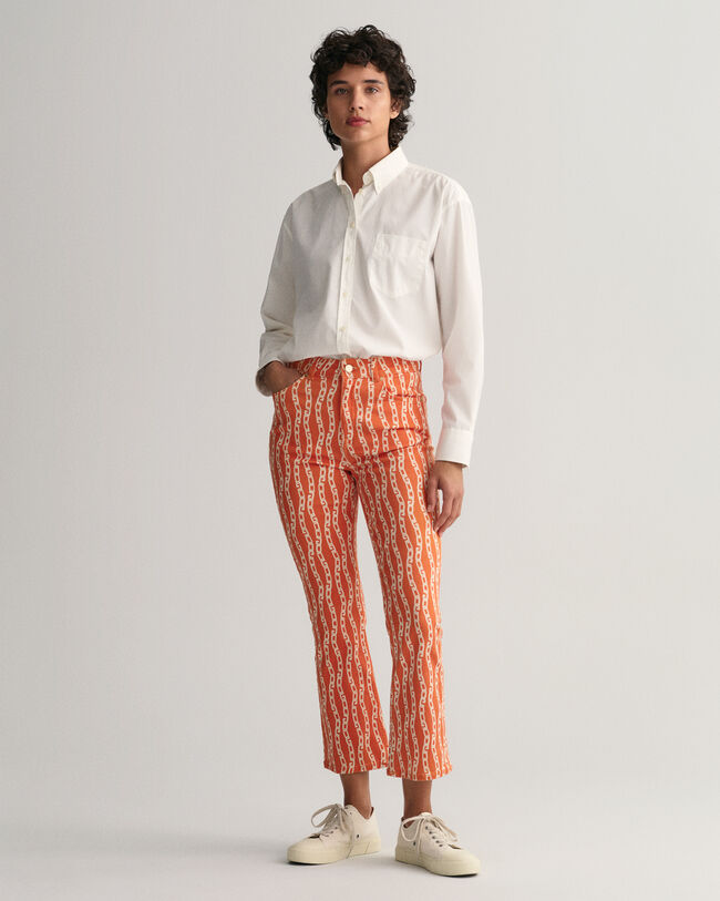 Cal&ccedil;as de ganga pelo tornozelo com estampado Chain