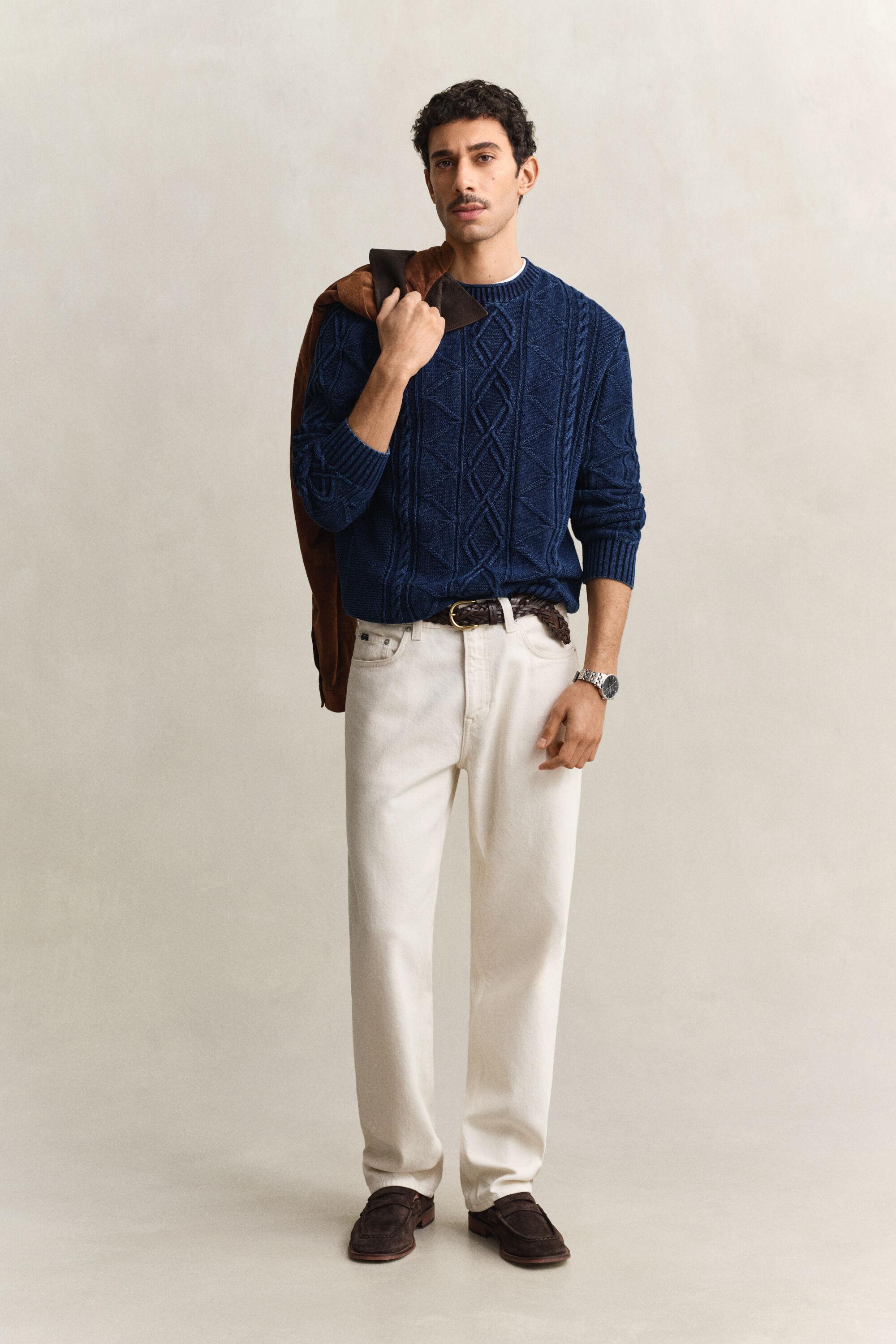 Camisola de malha entrançada Indigo