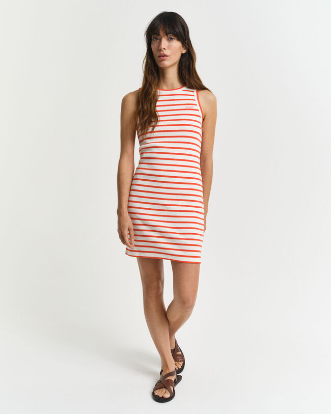 Vestido em jersey &agrave;s riscas