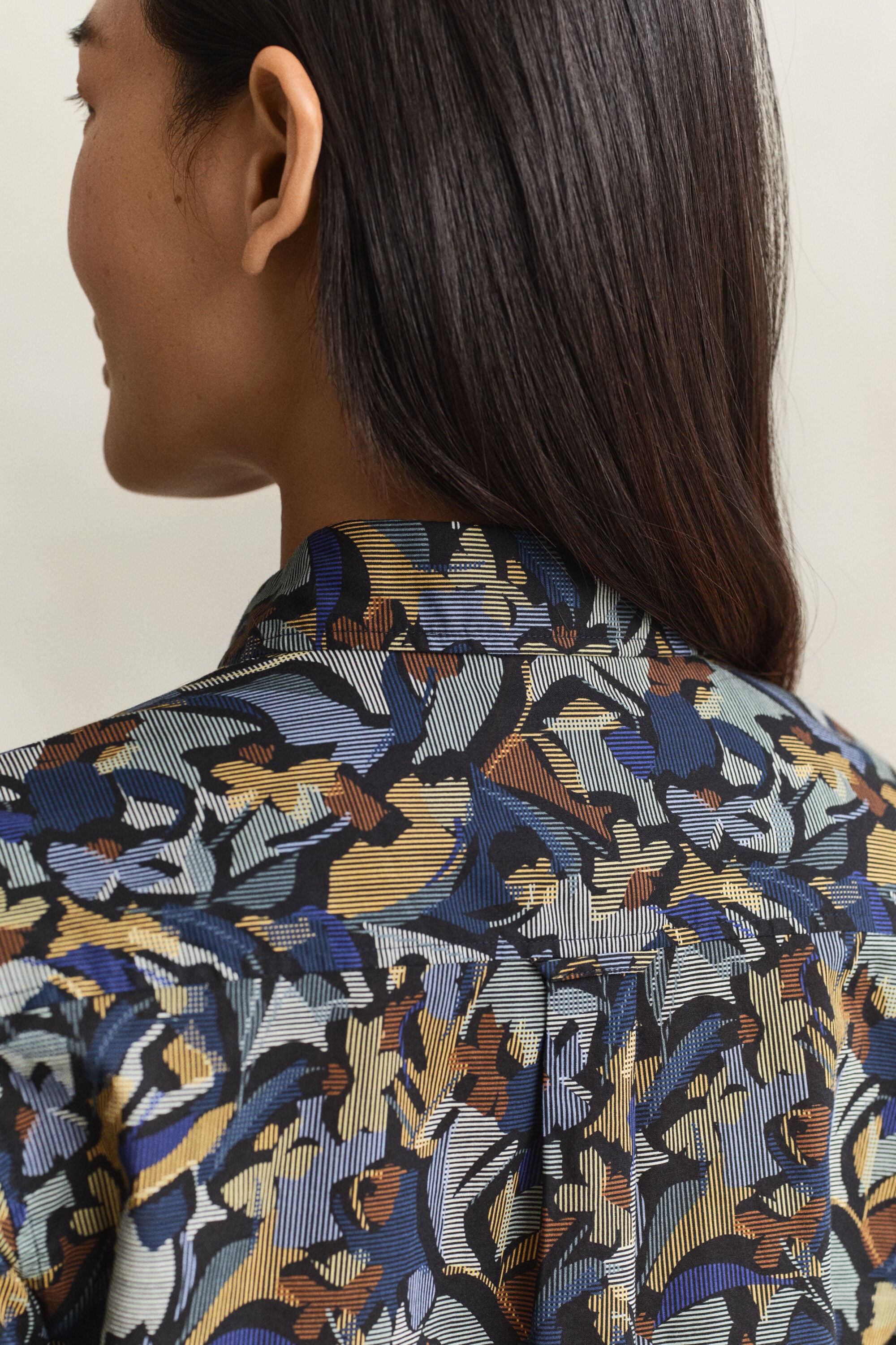 Camisa em voile de algodão com estampado