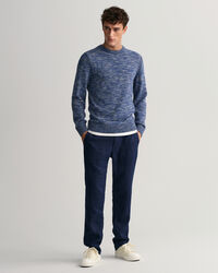 Pulover com decote redondo e fios torcidos