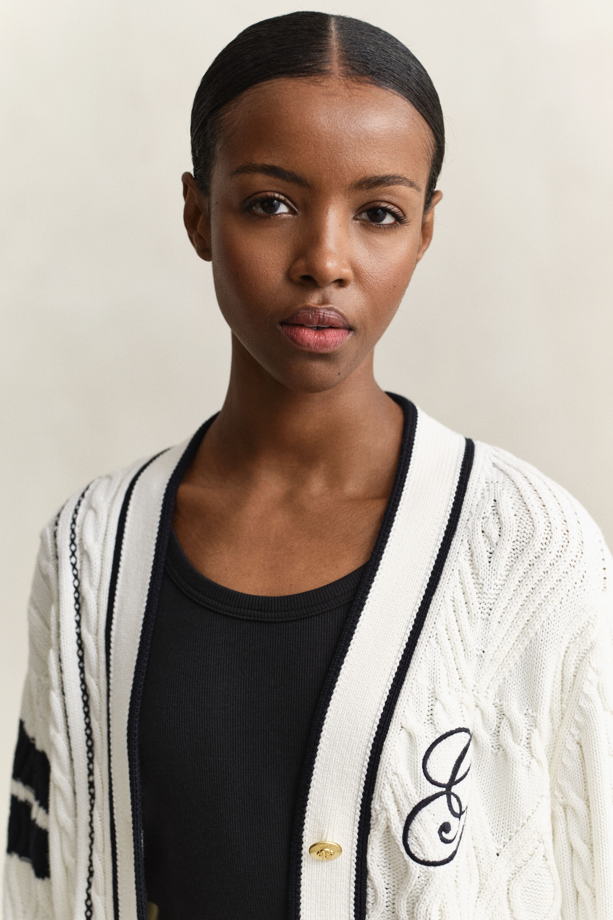 Casaco de malha entrançada Varsity