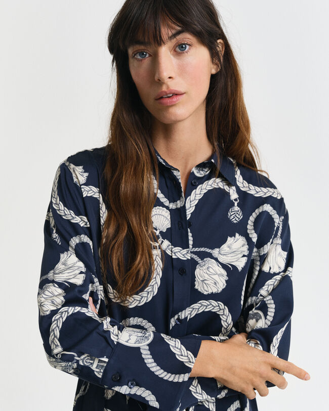 Vestido-camisa Sailing Print