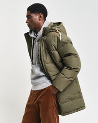 Blusão de penas de comprimento médio grosso