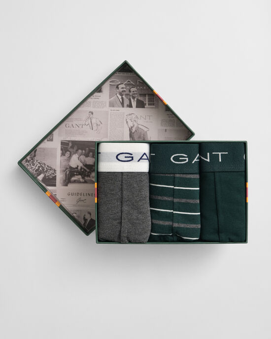 Caixa de presente com pack de 3 boxers às riscas