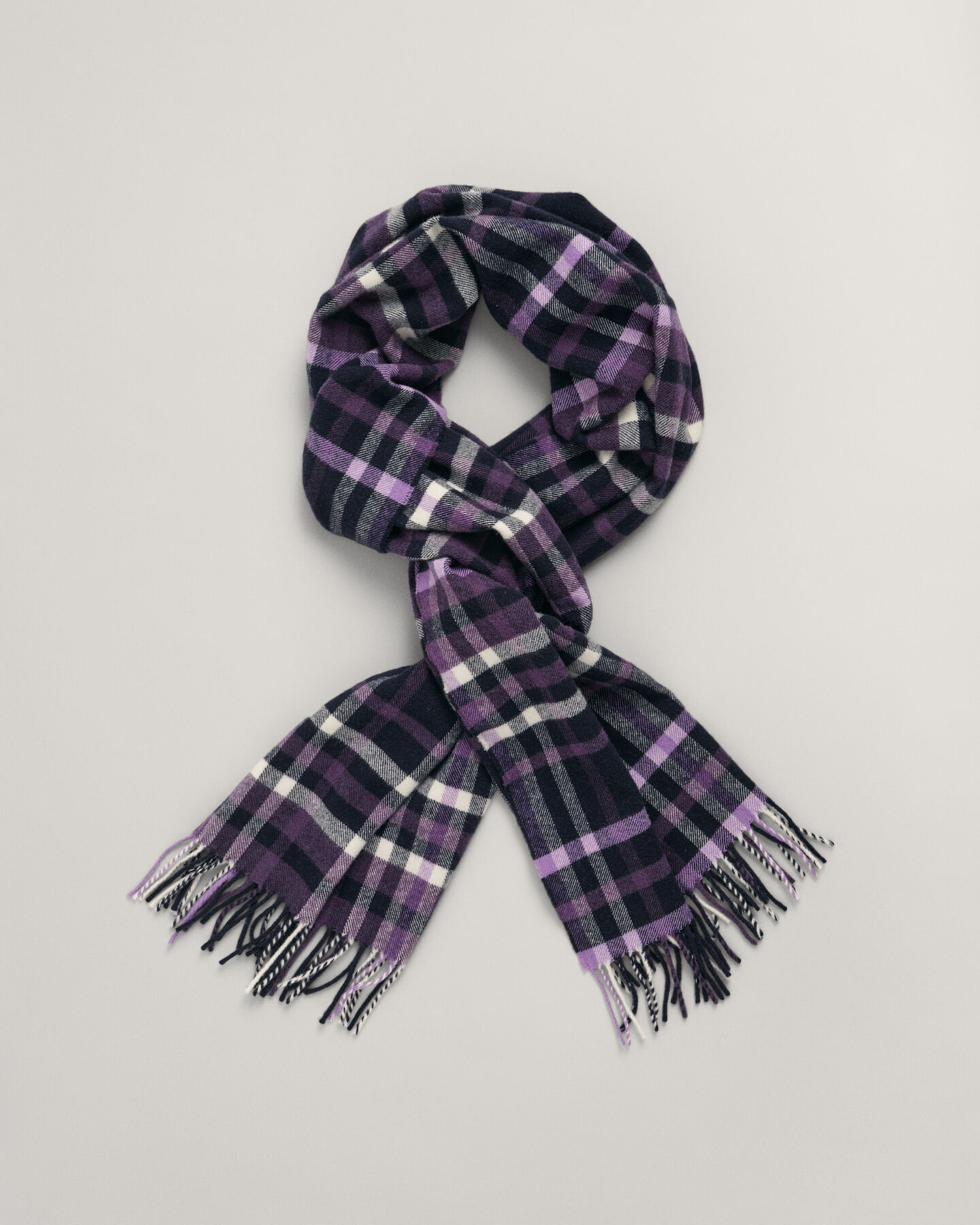 Cachecol com padrão de xadrez