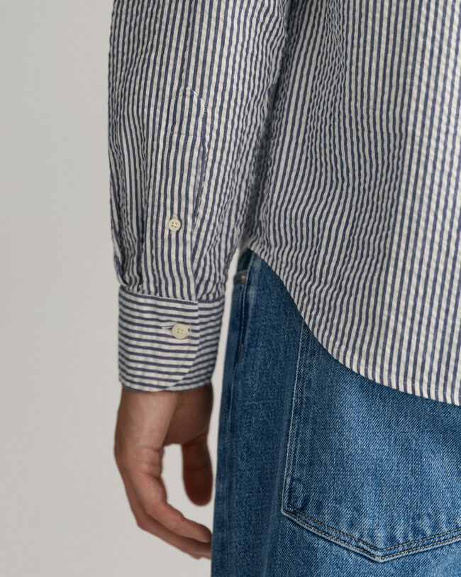 Camisa Seersucker corte normal