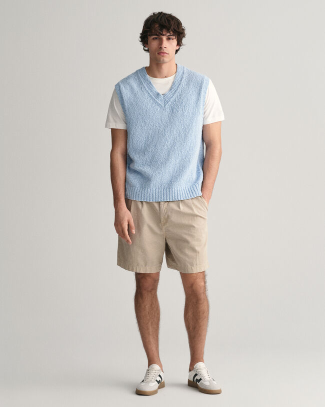 Colete em algodão texturizado com mistura de fios