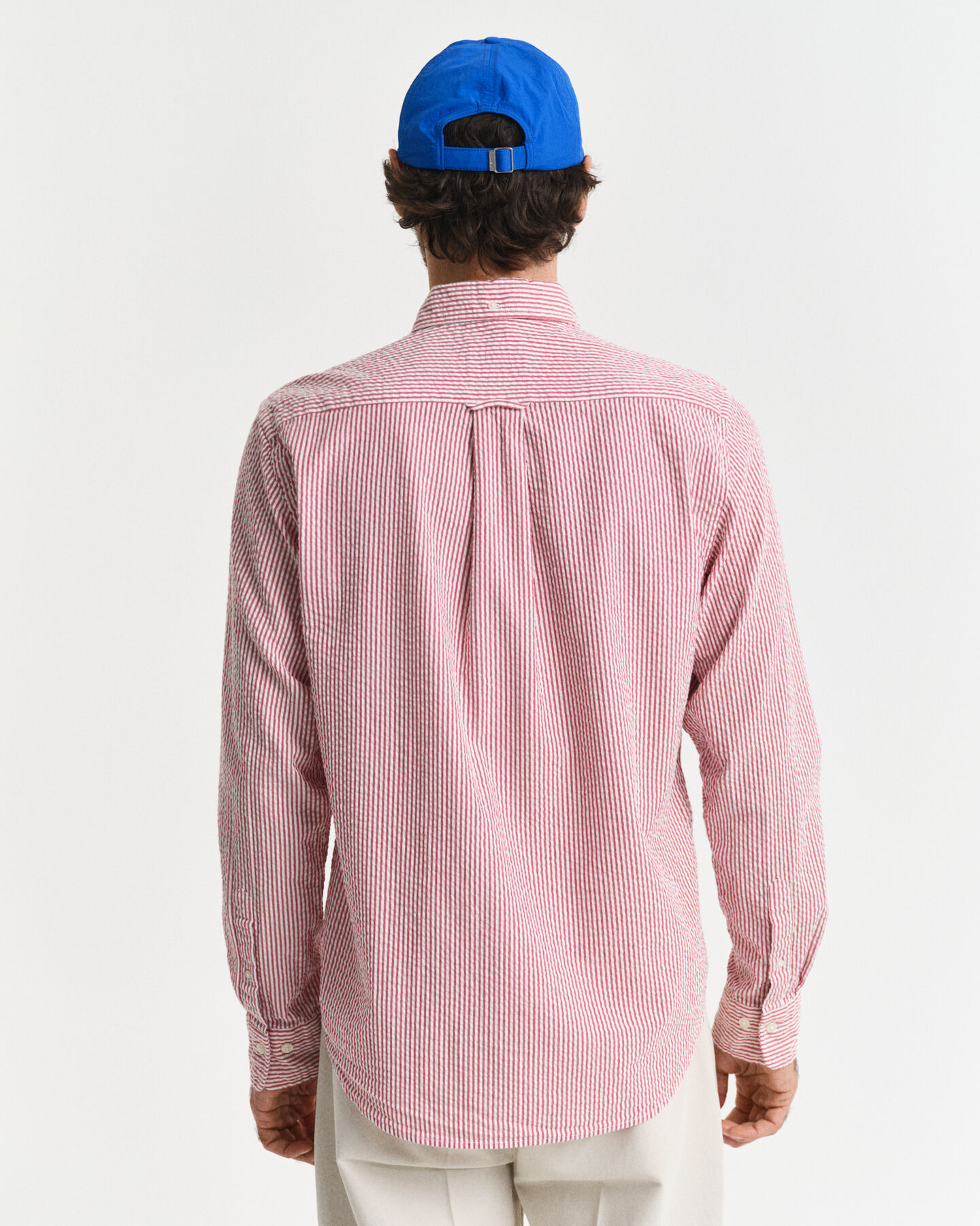 Camisa Seersucker às riscas regular fit