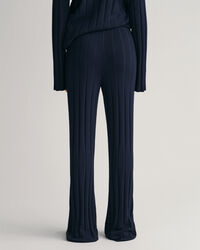 Calças em malha canelada