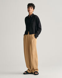 Camisa curta em linho relaxed fit