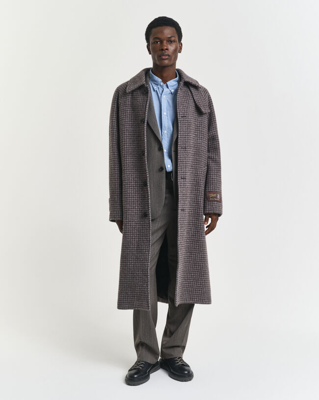 Casaco de fato com padrão espinha de peixe