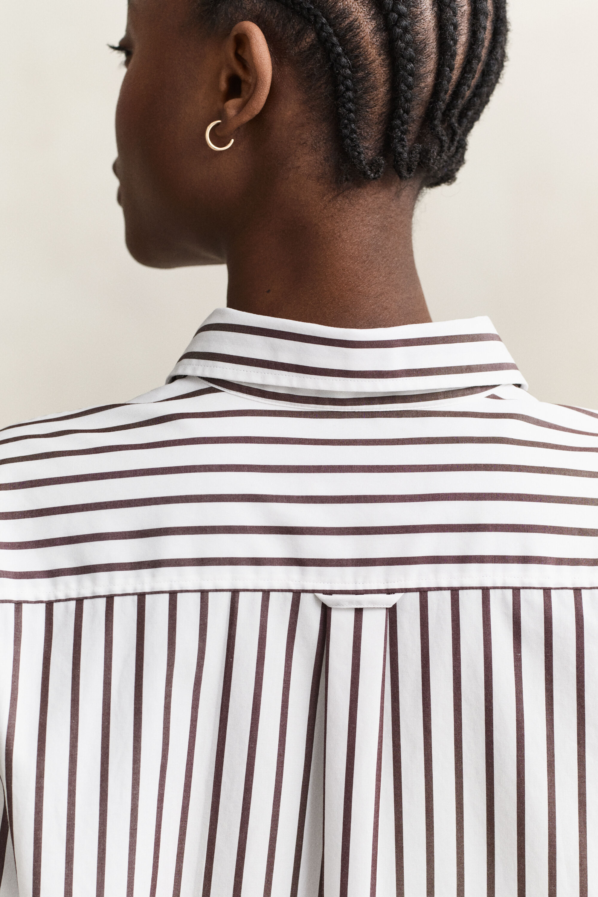 Camisa em popelina às riscas Classic relaxed fit