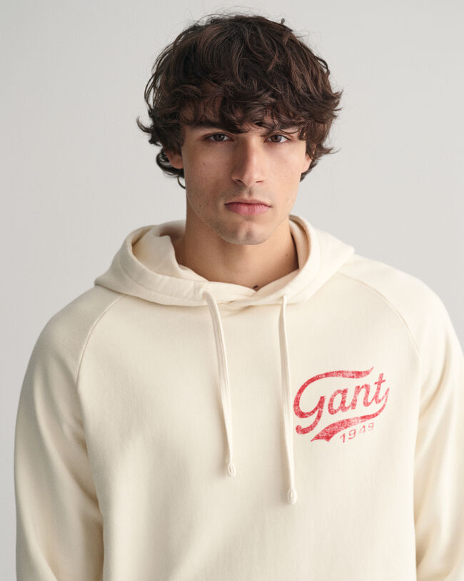 Sweatshirt com capuz e lavagem intensa