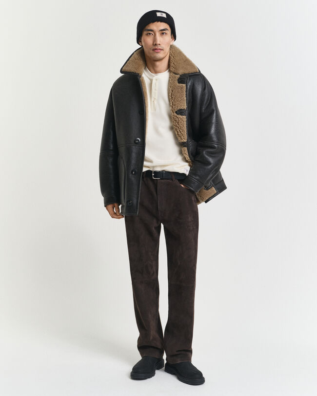 Camisola Henley de manga comprida com textura Waffle