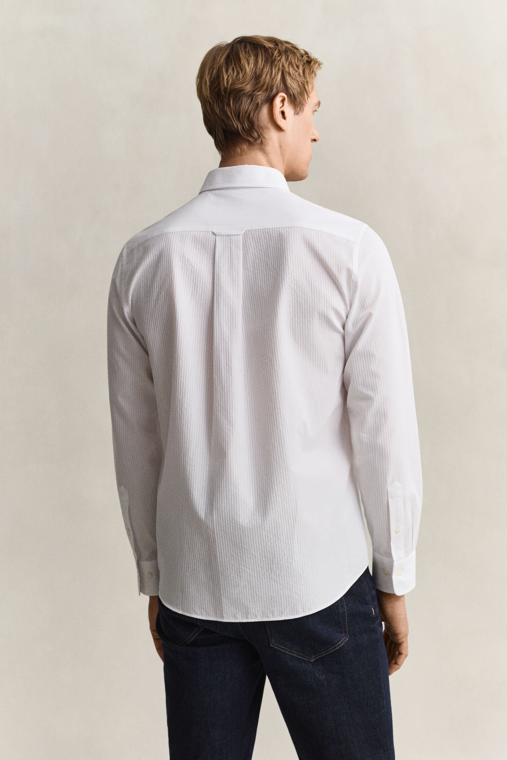 Camisa às riscas Dobby regular fit