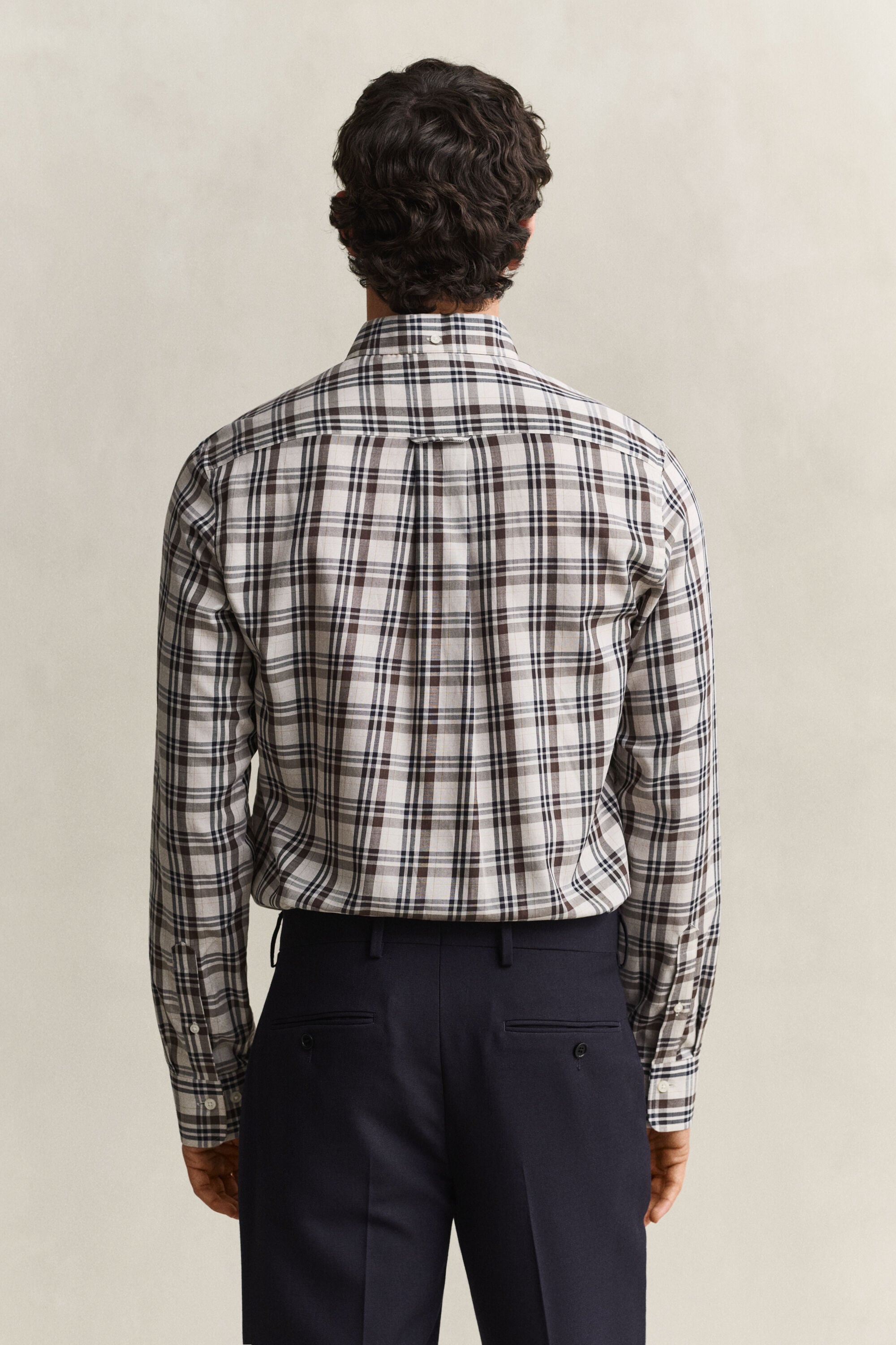Camisa de sarja com padrão de xadrez
