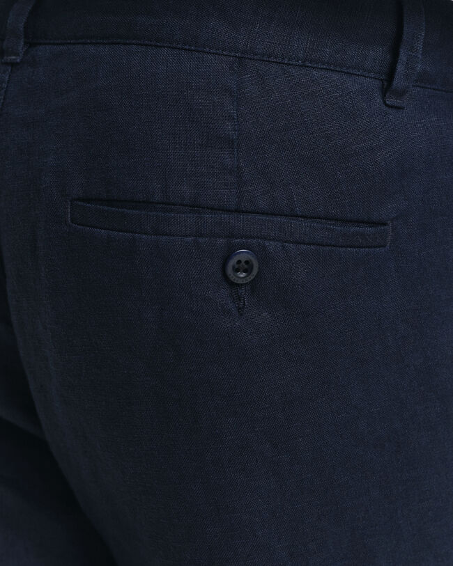 Calças de linho com cordão relaxed fit