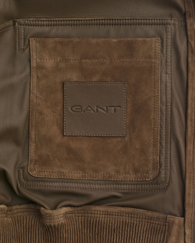 Casaco de aviador em camurça