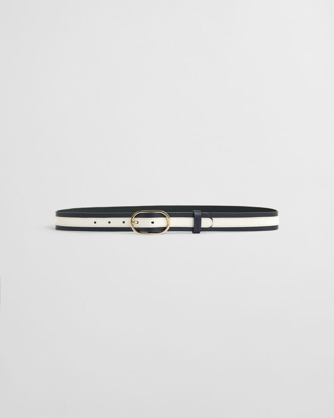 Cinto em pele às riscas