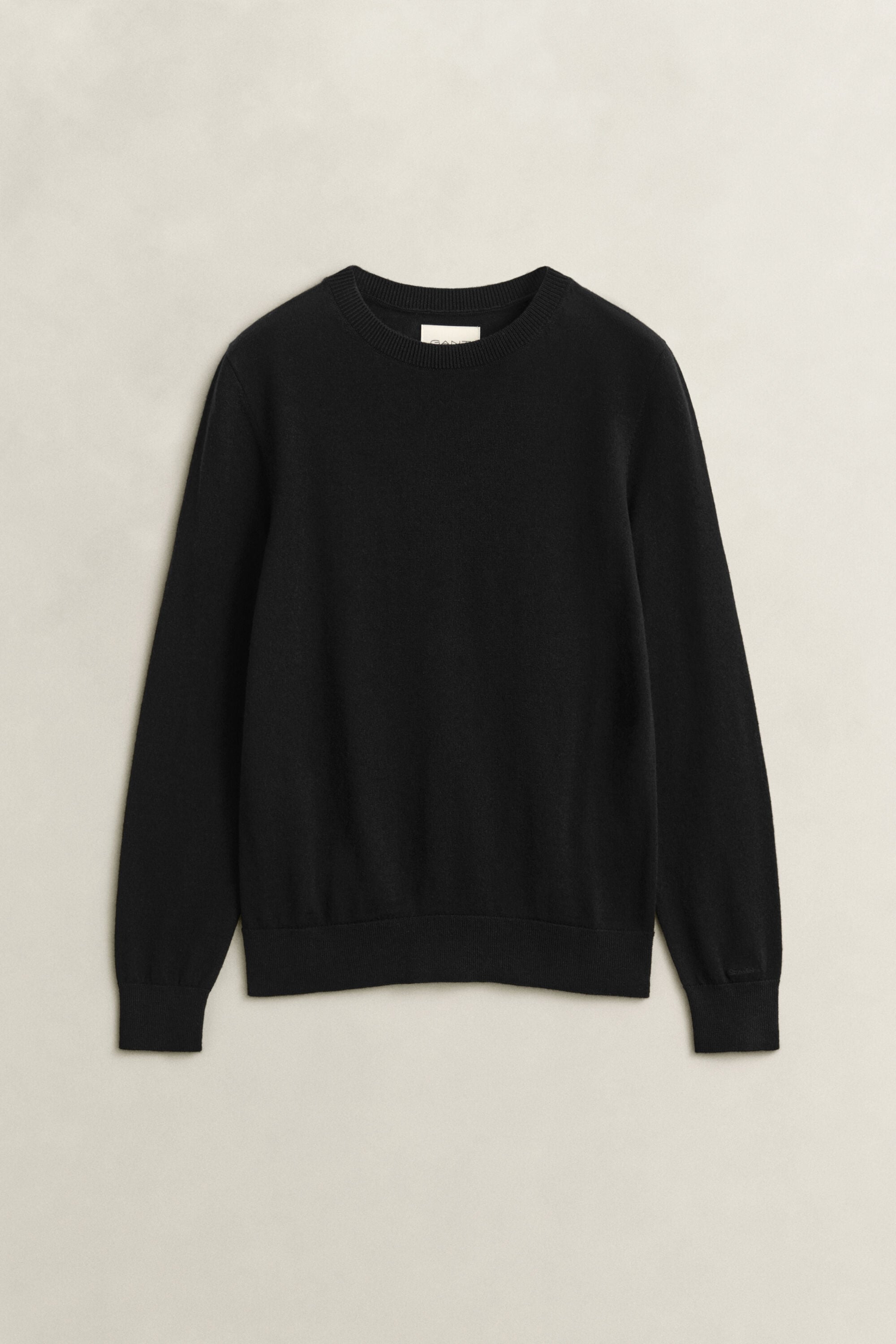 Camisola de malha com decote redondo em lã de merino extrafina