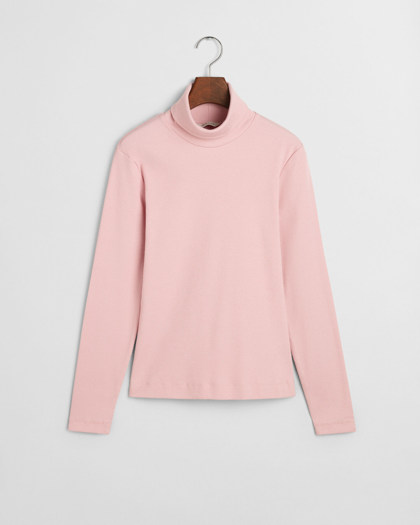 Camisola de manga comprida canelada com gola alta