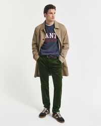 Calças chino em bombazina slim fit