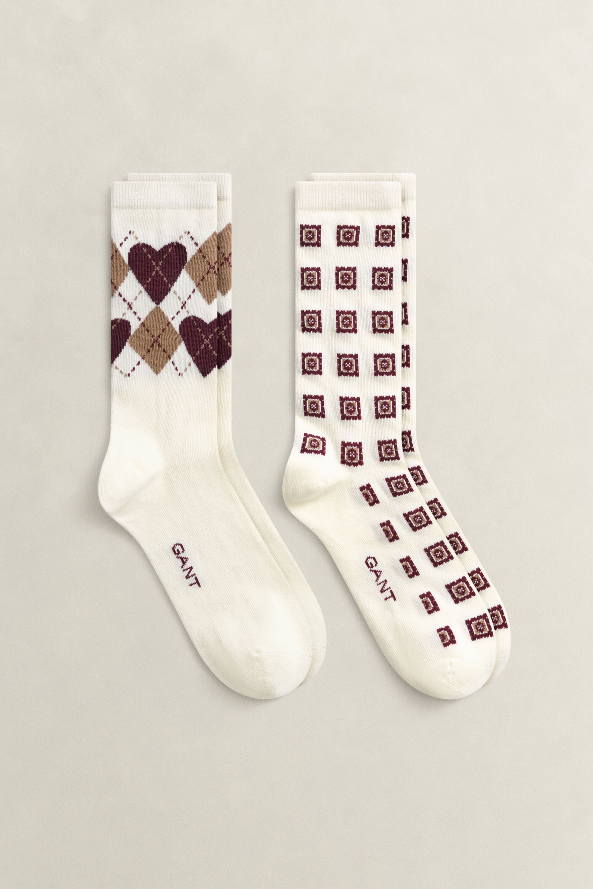 Caixa de presente com pack de 2 pares de meias Argyle Heart