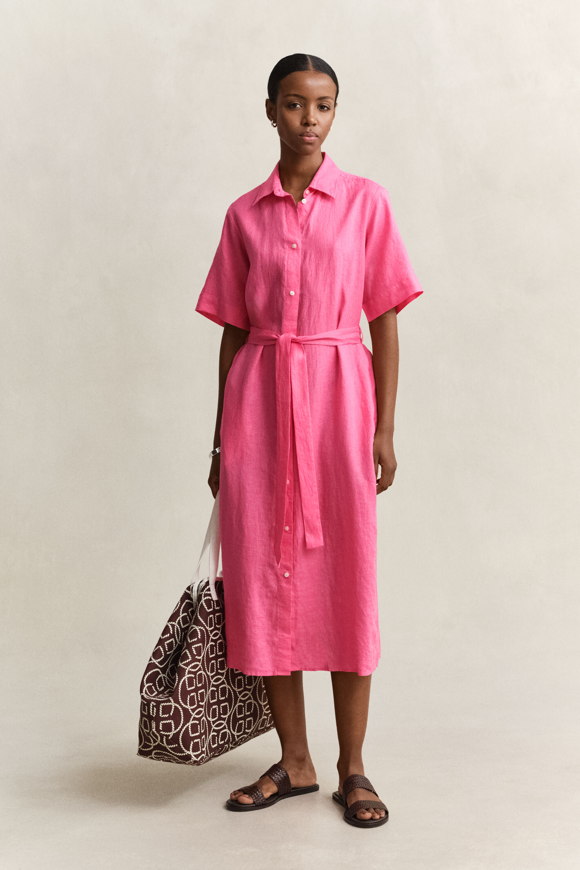 Vestido-camisa em linho